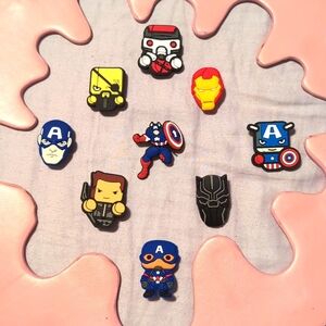 Marvel avengers shoe charm pack of 9